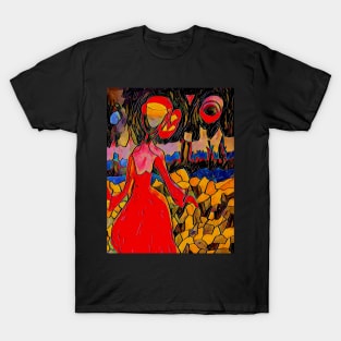 Woman in Landscape in Universe T-Shirt